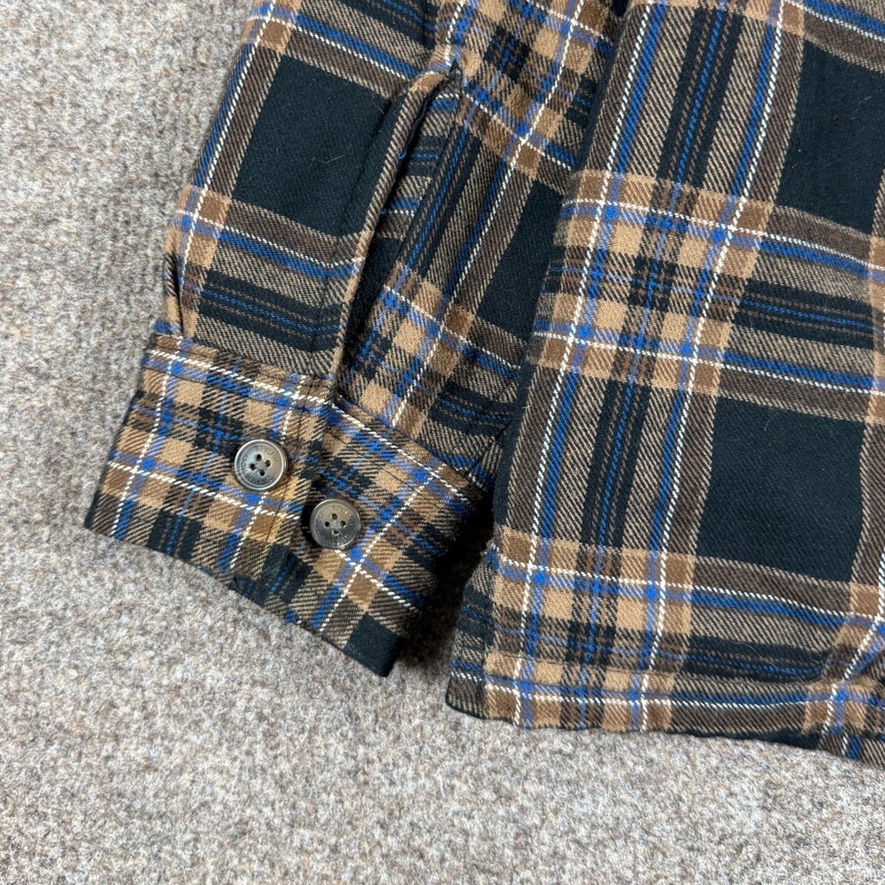 Weatherproof Plaid Fleece Sherpa Fur Lined Button Up Shirt Jacket Mens M Shacket - Picture 5 of 13